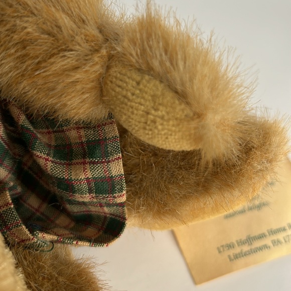 Vintage Boyds Bear From Judith G Collection Wearing Plaid Dress & Bow - Picture 9 of 12